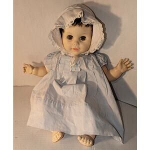 Vintage 1967 19" Effanbee Honeybun Doll Cloth body Brown Hair Dress